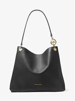 Большая сумка через плечо Christina из шагреневой кожи Michael Kors, черный