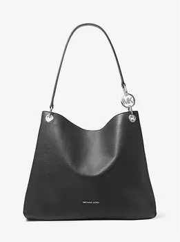 Большая сумка через плечо Christina из шагреневой кожи Michael Kors, черный