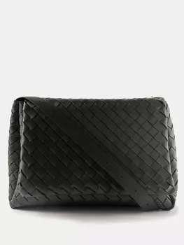 Большая сумка через плечо cobble из кожи intrecciato Bottega Veneta, черный