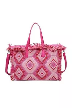 Большая сумка через плечо Erdo с тканой отделкой Fontanella Fashion, розовый