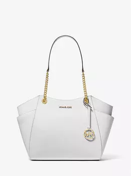 Большая сумка через плечо из сафьяновой кожи Jet set Michael Kors, белый