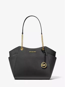 Большая сумка через плечо из сафьяновой кожи Jet set Michael Kors, черный