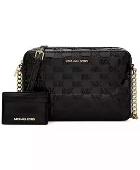 Большая сумка через плечо Jet Set East West с визитницей в подарочной упаковке Michael Kors, красный