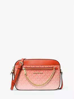 Большая сумка через плечо Jet set с фирменным логотипом и эффектом омбре Michael Kors, красный