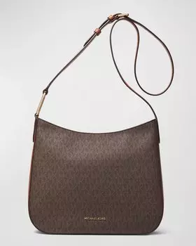 Большая сумка через плечо Kensington с монограммой MICHAEL Michael Kors, цвет Brown Acorn