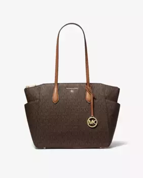 Большая сумка через плечо Marilyn с логотипом Michael Michael Kors, коричневый