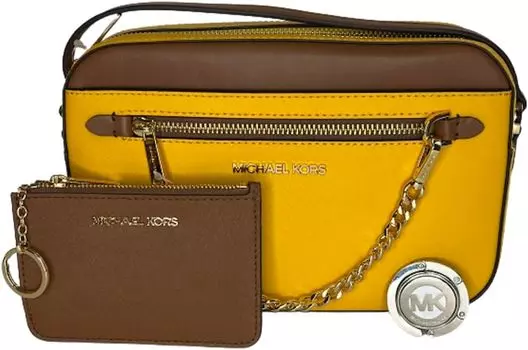 Большая сумка через плечо Michael Kors Jet Set с цепочкой в комплекте с кошельком-кошельком SM TZ Coinpouch