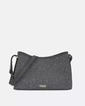 Большая сумка через плечо на молнии и регулируемой ручке Tous, темно-серый