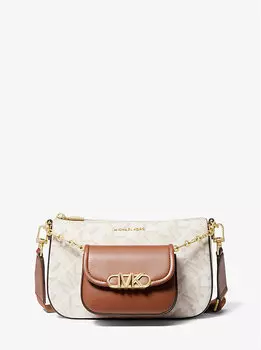 Большая сумка через плечо Parker Empire Signature Logo 2-в-1 Michael Kors, ванильный