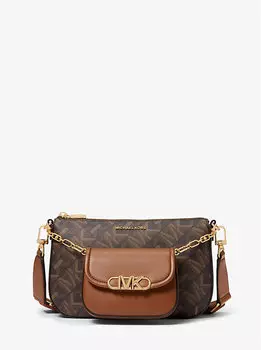 Большая сумка через плечо Parker Empire Signature Logo 2-в-1 Michael Kors, коричневый