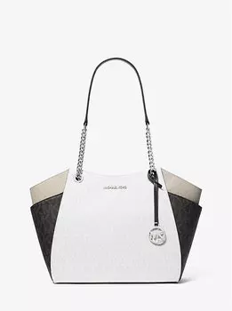 Большая сумка через плечо с фирменным логотипом в стиле колор-блок Jet set Michael Kors, мультиколор