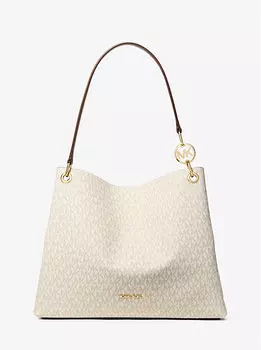 Большая сумка через плечо с фирменным логотипом Christina Michael Kors, бежевый
