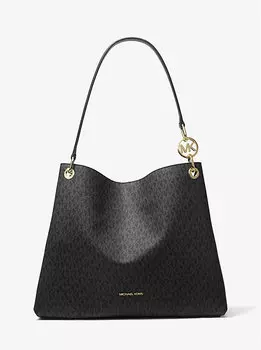 Большая сумка через плечо с фирменным логотипом Christina Michael Kors, черный