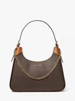 Большая сумка через плечо с фирменным логотипом Wilma Michael Kors, коричневый