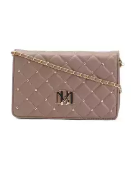 Большая сумка через плечо с гвоздями Badgley Mischka, серо-коричневый