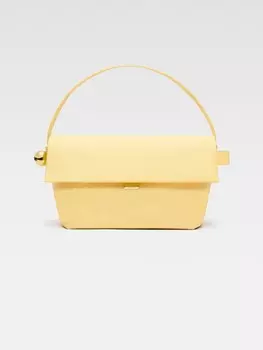 Большая сумка через плечо с клапаном JACQUEMUS The large Rond Carr, светло-желтый