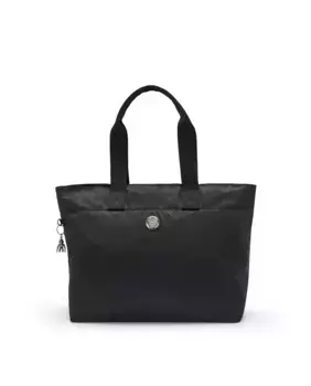 Большая сумка через плечо с несколькими отделениями и черным принтом Kipling, черный