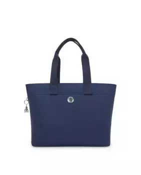 Большая сумка через плечо с несколькими отделениями синего цвета Kipling, синий