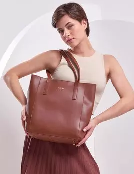 Большая сумка через плечо Табачная Kayra