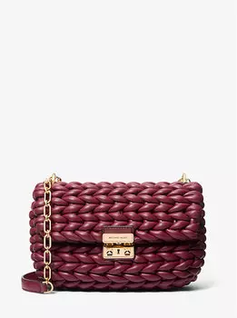 Большая сумка через плечо Tribeca, плетеная вручную Michael Kors, белый