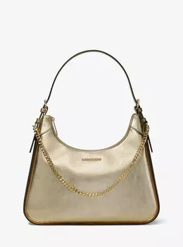 Большая сумка через плечо Wilma металлик Michael Kors, желтый