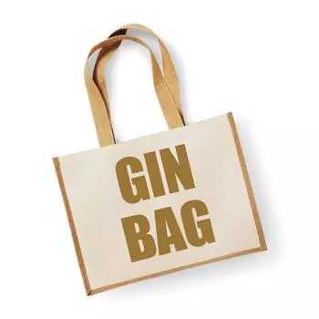 Большая сумка для джина из натурального золотого джута 60 SECOND MAKEOVER, золото