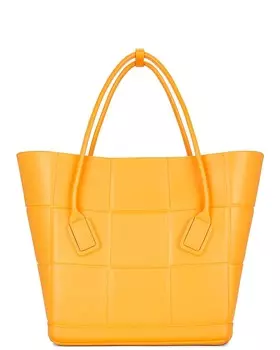 Большая сумка для покупок Arco среднего размера Bottega Veneta, цвет Tangerine & Silver