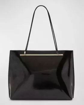 Большая сумка для покупок Suzanne из лакированной кожи Saint Laurent, цвет Black