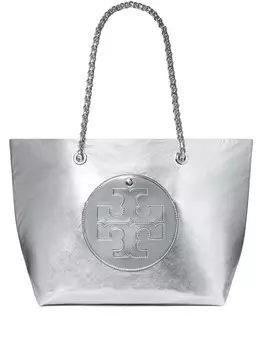 Большая сумка Ella Metallic Tory Burch, серебряный