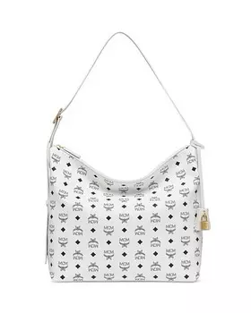 Большая сумка-хобо Aren Visetos MCM, цвет White
