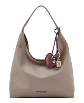 Большая сумка-хобо Keylee Nine West, коричневый/бежевый