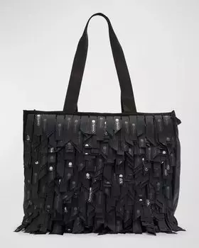 Большая сумка-лодочка с бахромой Libertine x LeSportSac, цвет Black Fringe