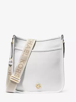 Большая сумка-мессенджер Luisa из шагреневой кожи Michael Kors, белый
