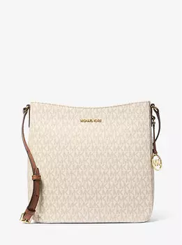 Большая сумка-мессенджер с логотипом Jet set travel Michael Kors, белый