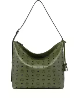 Большая сумка на плечо Aren Hobo Visetos с монограммой MCM, зеленый