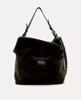 Большая сумка на плечо Grosseto с мехом CUIROTS, коричневый