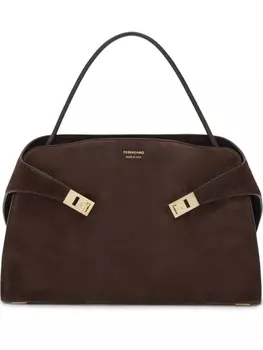 Большая сумка на плечо Soft Hug Ferragamo, коричневый