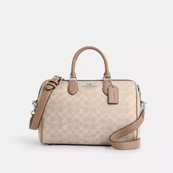 Большая сумка-портфель Rowan COACH, серебряный/песочный/серо-коричневый