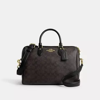 Большая сумка-портфель Rowan COACH, золотой/коричневый/черный