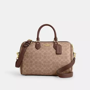 Большая сумка-портфель Rowan COACH, золотой/желтовато-коричневый/коричневый