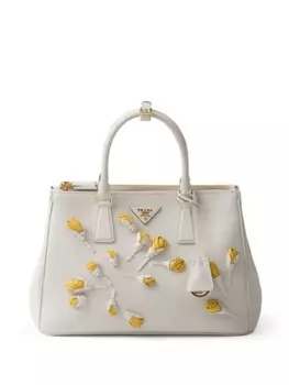 Большая сумка Prada Galleria из сафьяновой кожи, белый
