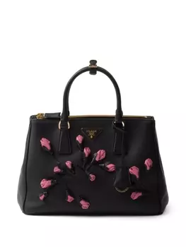 Большая сумка Prada Galleria из сафьяновой кожи, черный