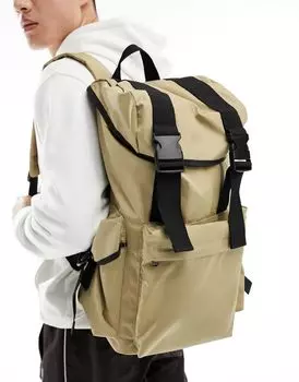 Большая сумка-рюкзак с накладными карманами и черной каменной отделкой ASOS DESIGN