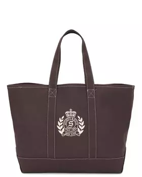 Большая сумка с гербом NY Sporty & Rich, цвет Chocolate & Cream