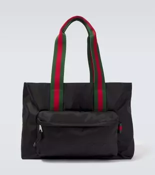 Большая сумка с логотипом Gucci, цвет blk/blk/vrv/vrv/blk