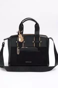 Большая сумка с плетеной ручкой River Island, черный