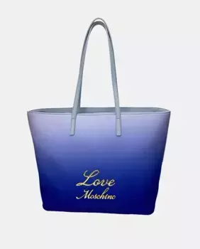 Большая сумка с принтом тай-дай и застежкой-молнией Love Moschino, синий