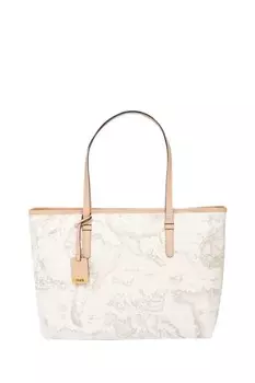 Большая сумка-шопер geo white, белая Alviero Martini