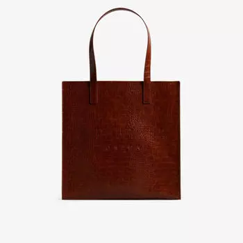 Большая сумка-шоппер Croccon из искусственной кожи Ted Baker, цвет dk-tan