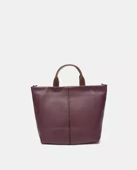 Большая сумка-шоппер из фиолетовой кожи с длинной ручкой Abbacino, фиолетовый
